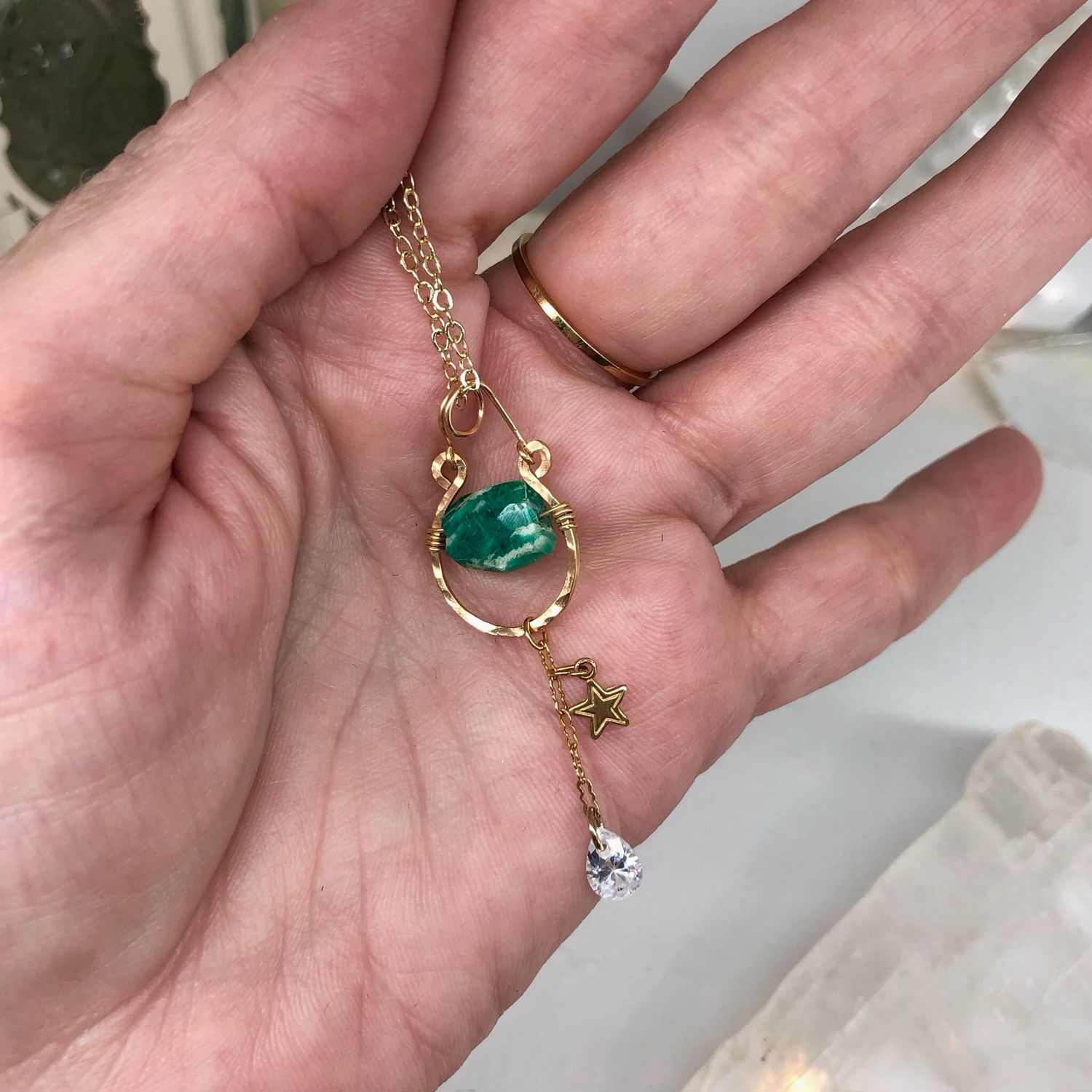 AMAZONITE (Russian) - 14k Gold Filled - Gemstone Crystal Therapy Pendant