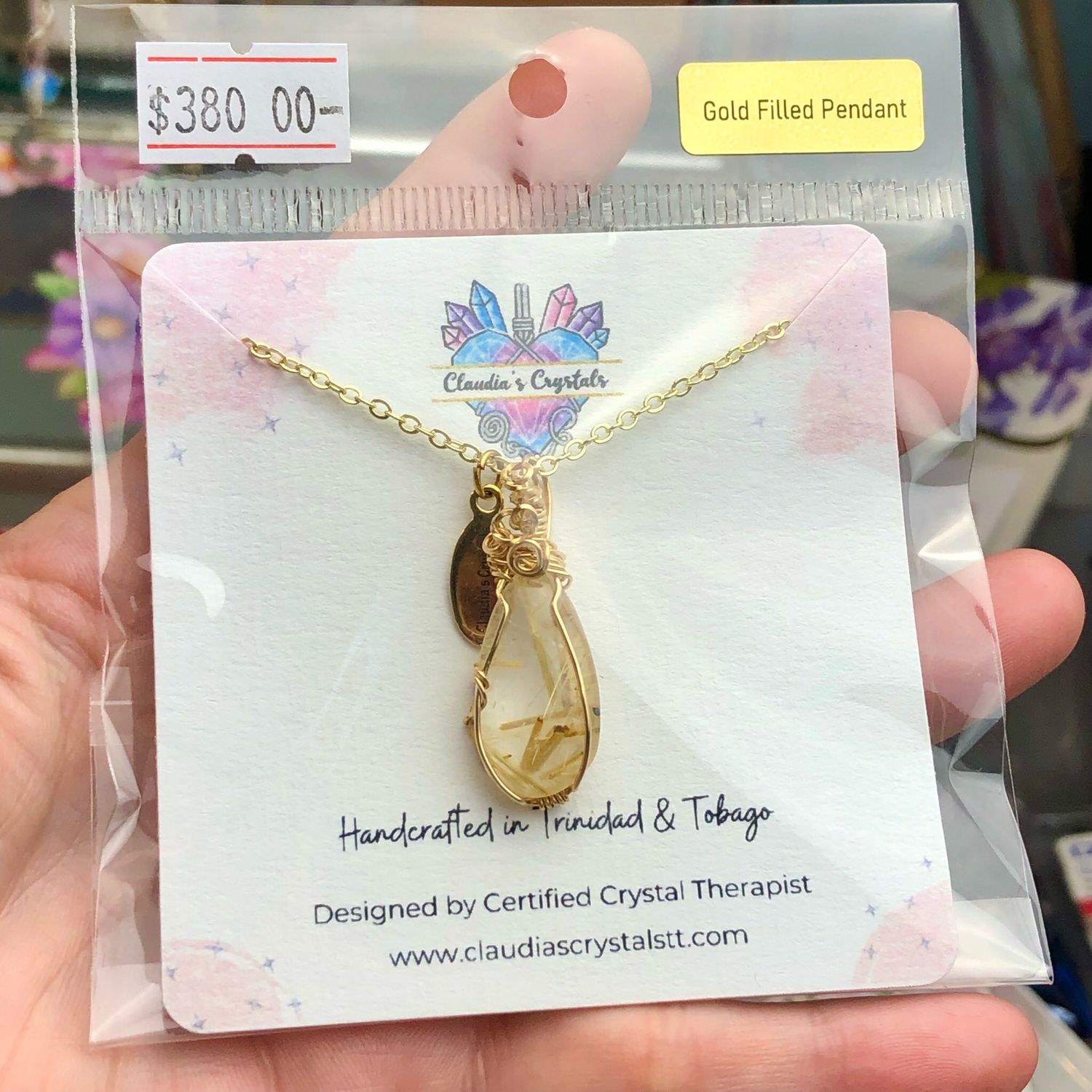 GOLDEN RUTILATED QUARTZ - 14k Gold Filled - Gemstone Crystal Therapy Pendant