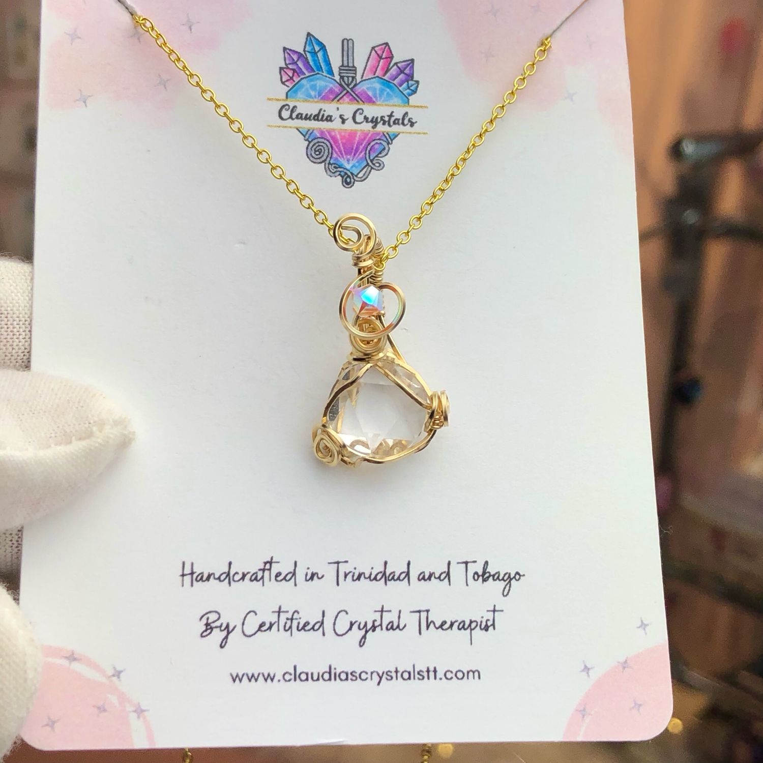 CLEAR QUARTZ (Star Of David) - 14k Gold Filled - Gemstone Crystal Therapy Pendant