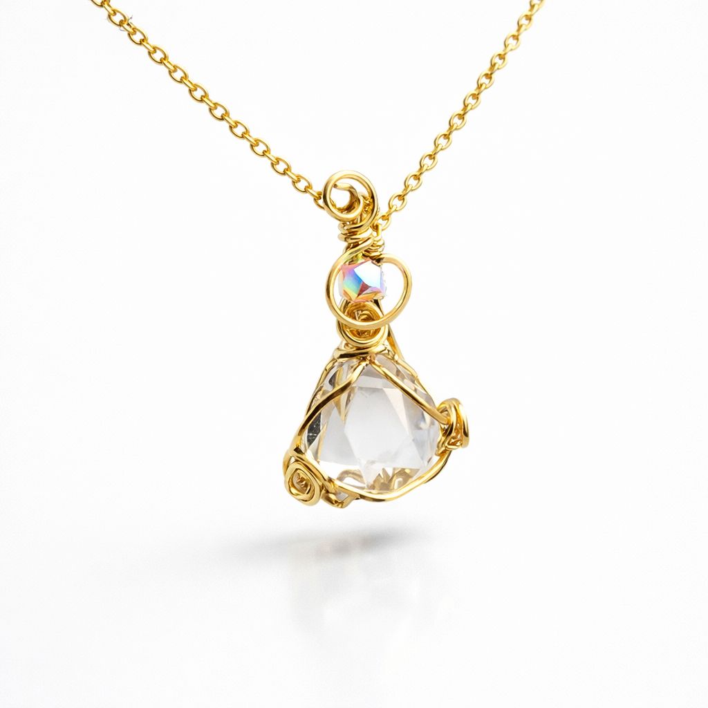 CLEAR QUARTZ (Star Of David) - 14k Gold Filled - Gemstone Crystal Therapy Pendant