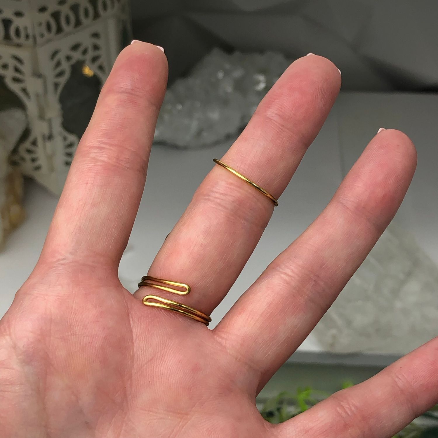 PINK CRAZY LACE AGATE RING - Adjustable Ring - Gold Plated