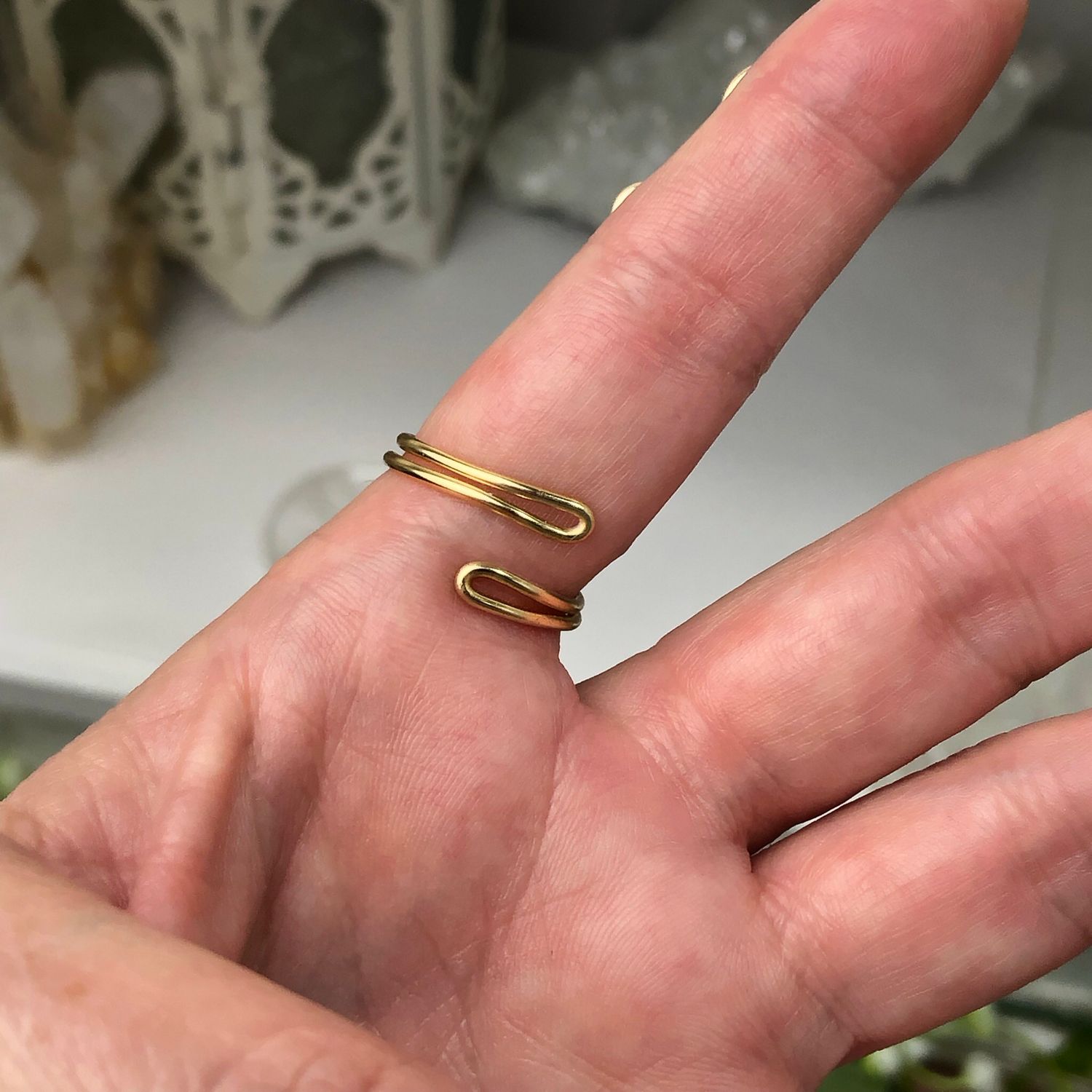 PURPLE CRAZY LACE AGATE RING - Adjustable Ring - Gold Plated