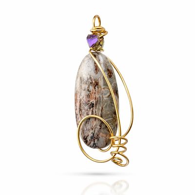 NEEDLE JASPER - Gold Plated Pendant