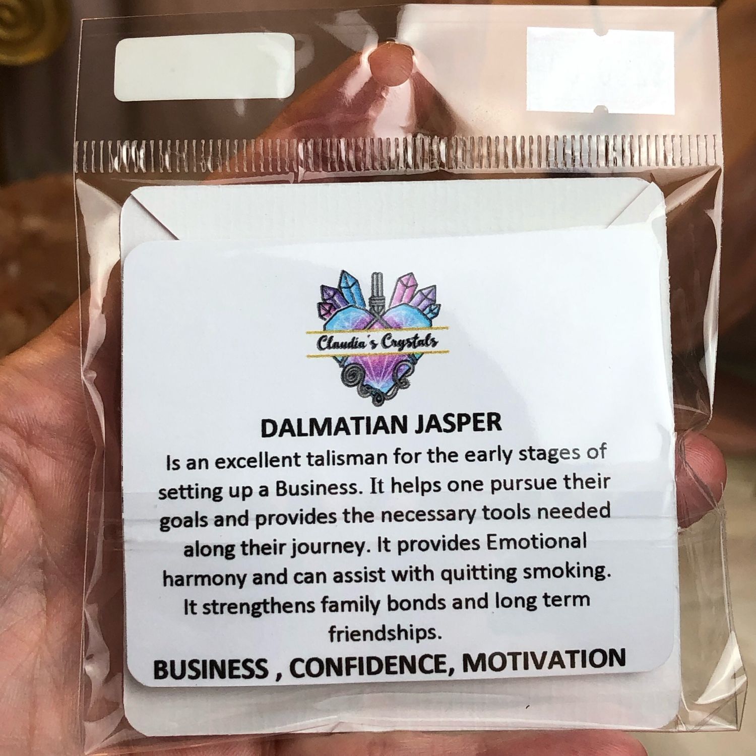 DALMATIAN JASPER - Sterling Silver - Gemstone Crystal Therapy Pendant