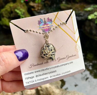 DALMATIAN JASPER - Sterling Silver - Gemstone Crystal Therapy Pendant