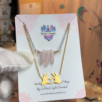 ROSE QUARTZ - Gold Plated - Gemstone Crystal Therapy Choker Necklace ROSE QUARTZ - Gold Plated - Gemstone Crystal Therapy Choker Necklace