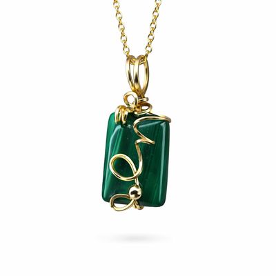 MALACHITE - 14k Gold Filled - Gemstone Crystal Therapy Pendant MALACHITE - 14k Gold Filled - Gemstone Crystal Therapy Pendant