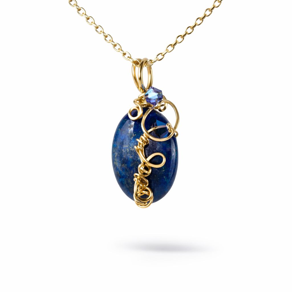 LAPIS LAZULI - Crystal Therapy Pendant - 14k Gold Filled