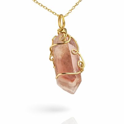 RED PHANTOM QUARTZ - 14k Gold Filled - Gemstone Crystal Therapy Pendant RED PHANTOM QUARTZ - 14k Gold Filled - Gemstone Crystal Therapy Pendant