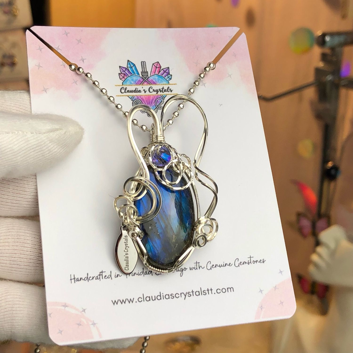 BLUE FLASH LABRADORITE (faceted) - Sterling Silver - Gemstone Crystal Therapy Pendant