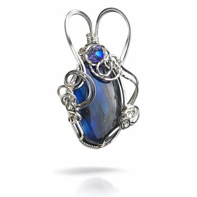 BLUE FLASH LABRADORITE (faceted) - Sterling Silver - Gemstone Crystal Therapy Pendant