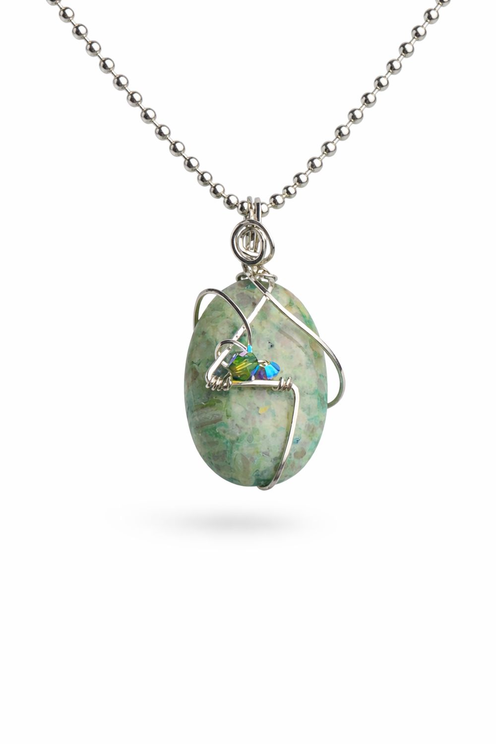 GREEN CRAZY LACE AGATE - Gemstone Pendant