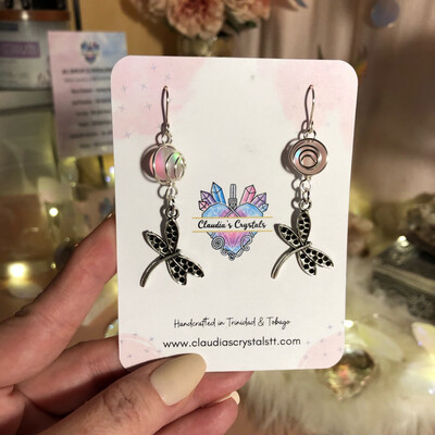 Fantasy Earrings - Silver Plated - Dragonflies