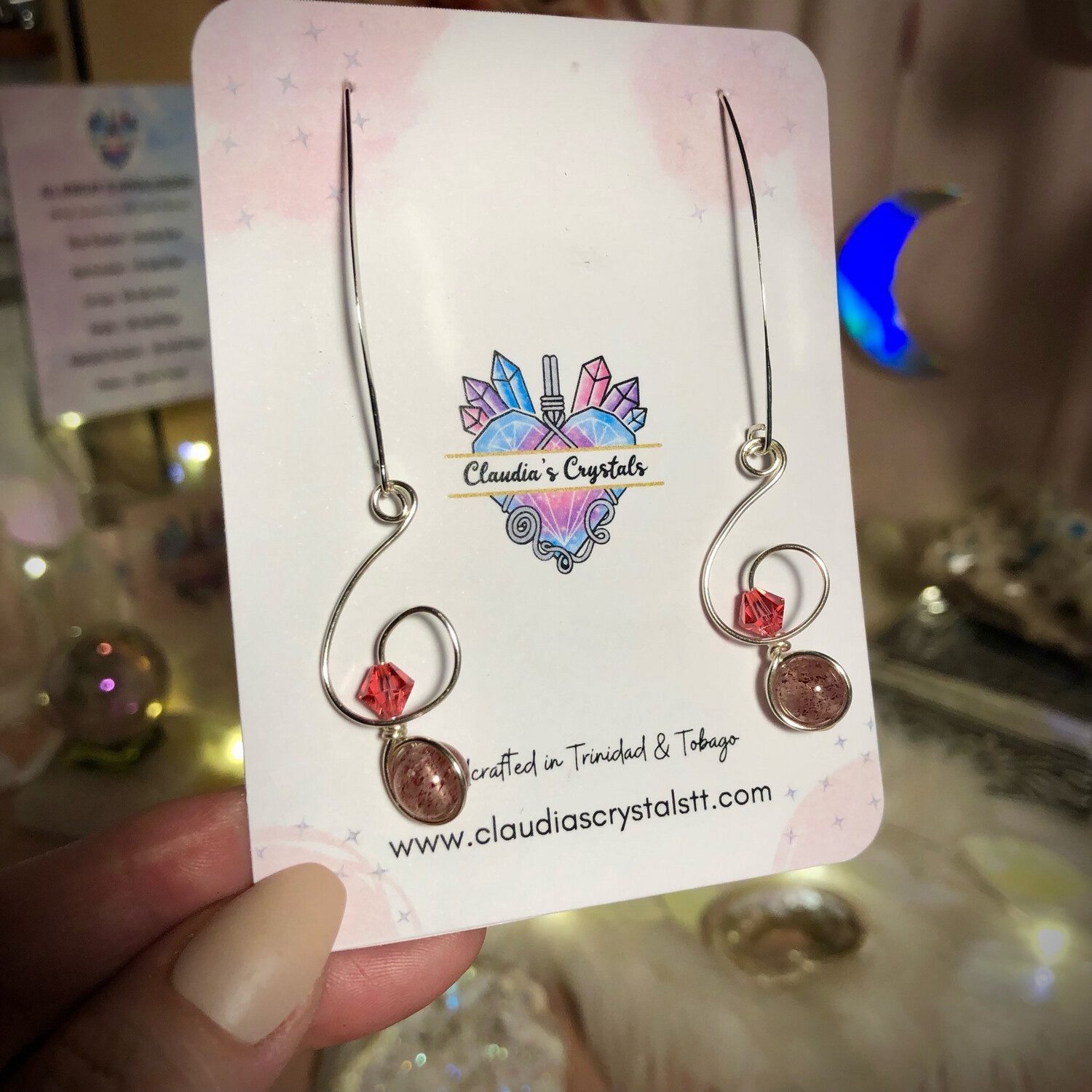 LEPIDOCHROSITE - Silver Plated - Gemstone Crystal Therapy Earrings