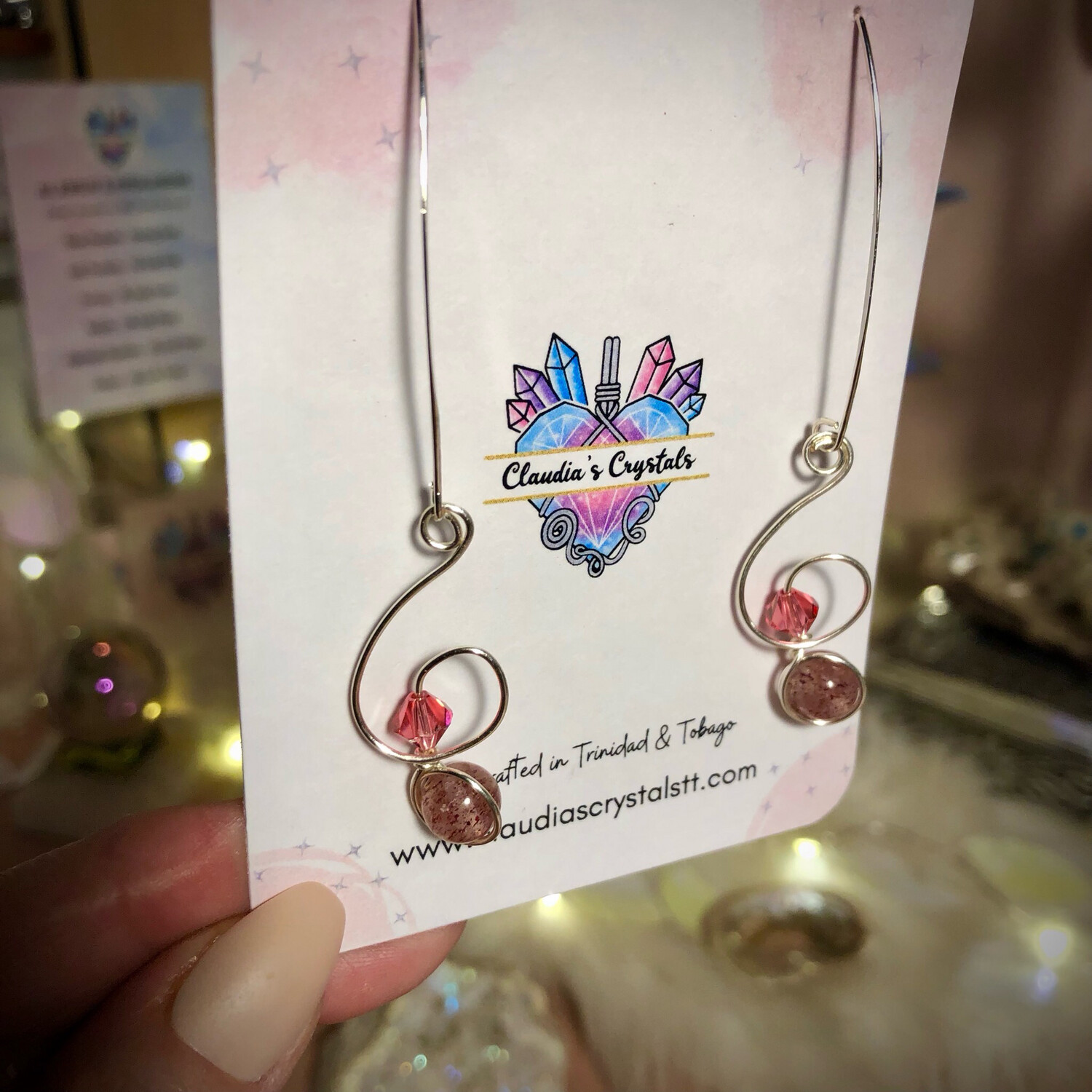 LEPIDOCHROSITE - Silver Plated - Gemstone Crystal Therapy Earrings