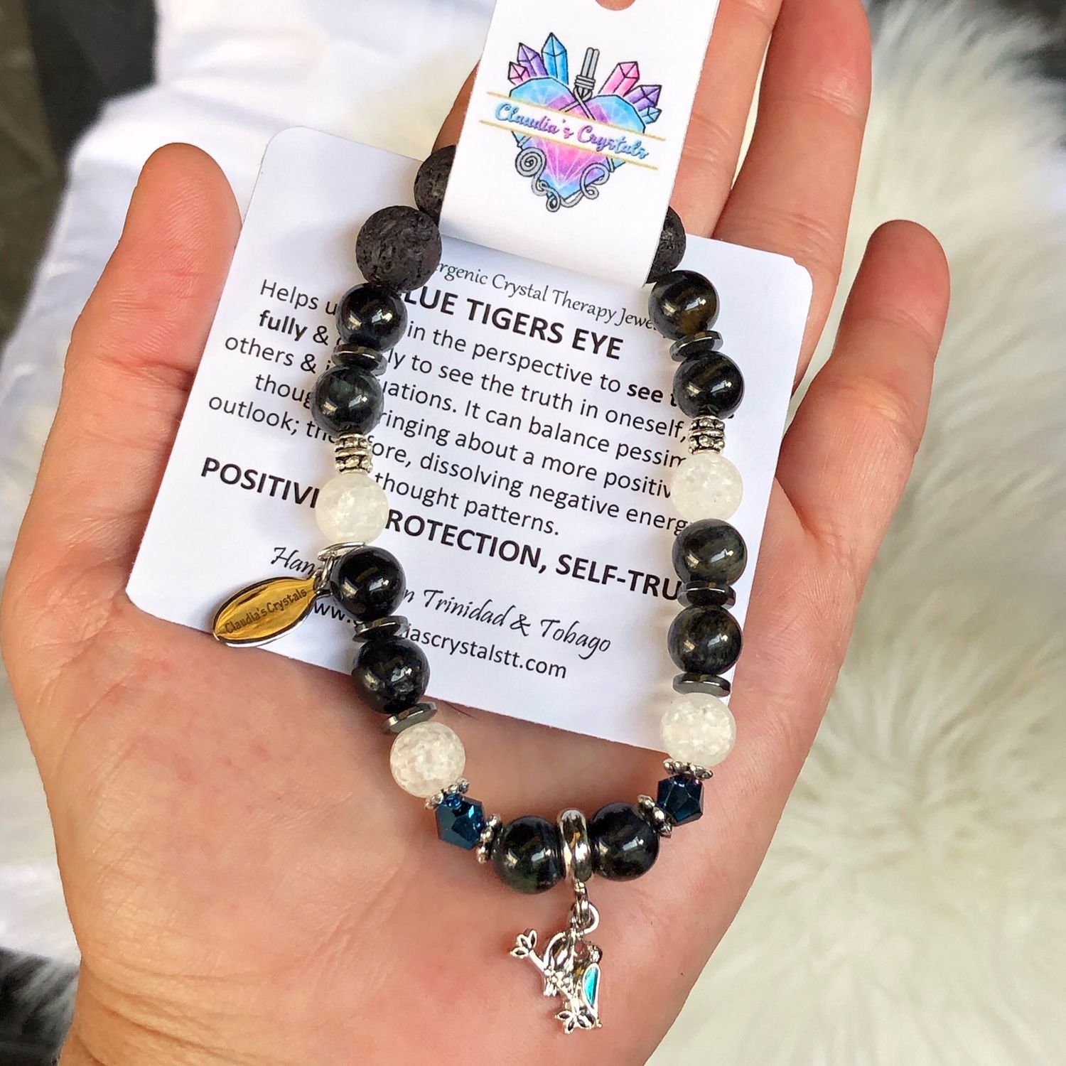 BLUE TIGERS EYE - Gemstone Stretch Bracelet