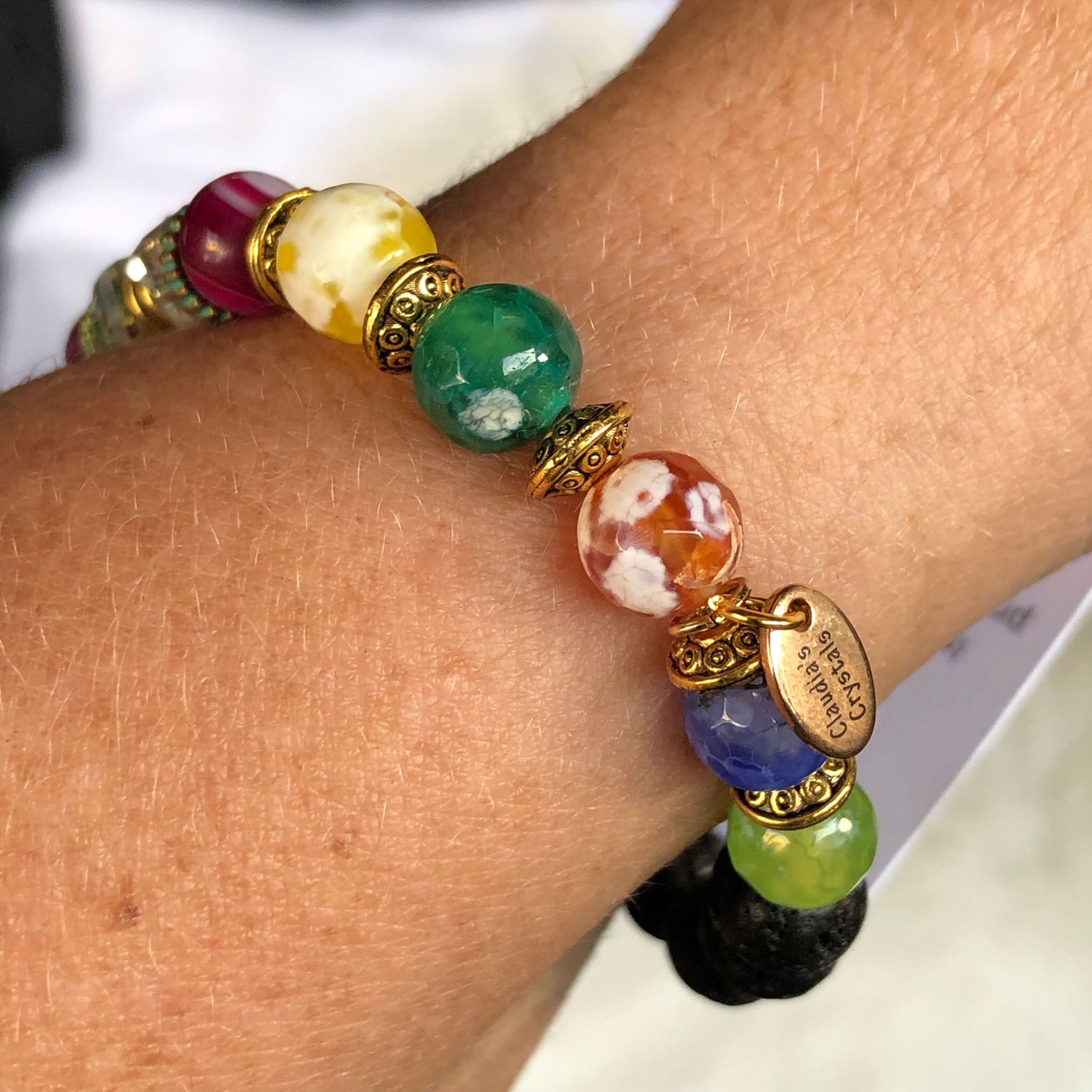 AGATE (dyed) - Gemstone Stretch Bracelet