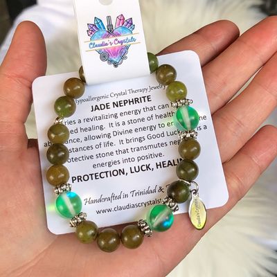 JADE NEPHRITE - Gemstone Stretch Bracelet JADE NEPHRITE - Gemstone Stretch Bracelet