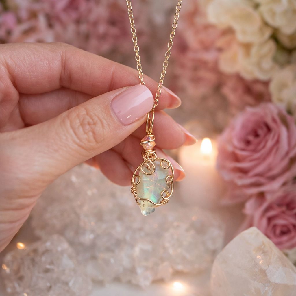 RAW ETHIOPIAN FIRE OPAL - 14k Gold Filled - Gemstone Crystal Therapy Pendant