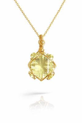 LEMON QUARTZ - Gem Quality - 14k Gold Filled - Crystal Therapy Pendant