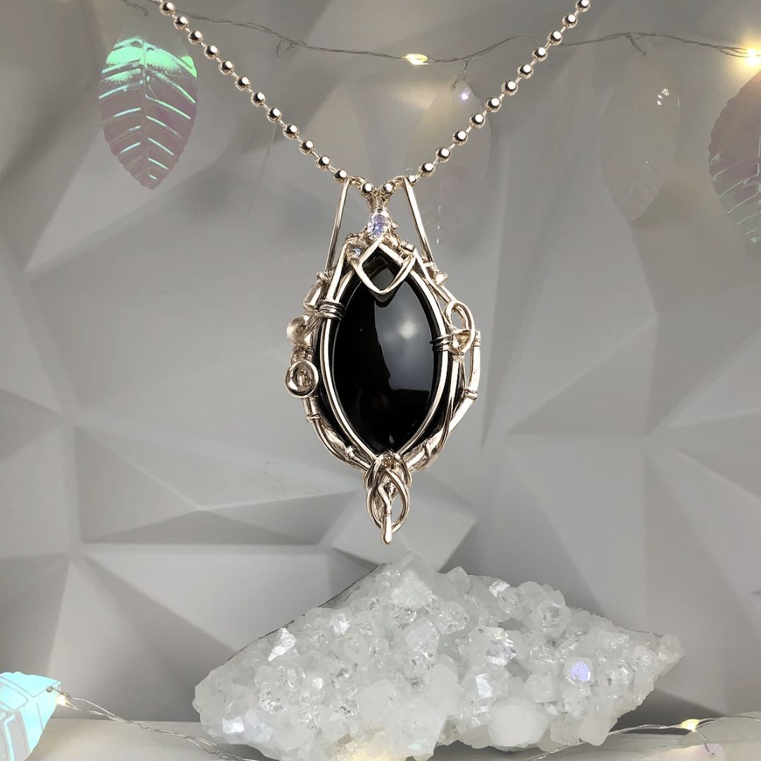 RAINBOW OBSIDIAN - Sterling Silver - Gemstone Crystal Therapy Pendant