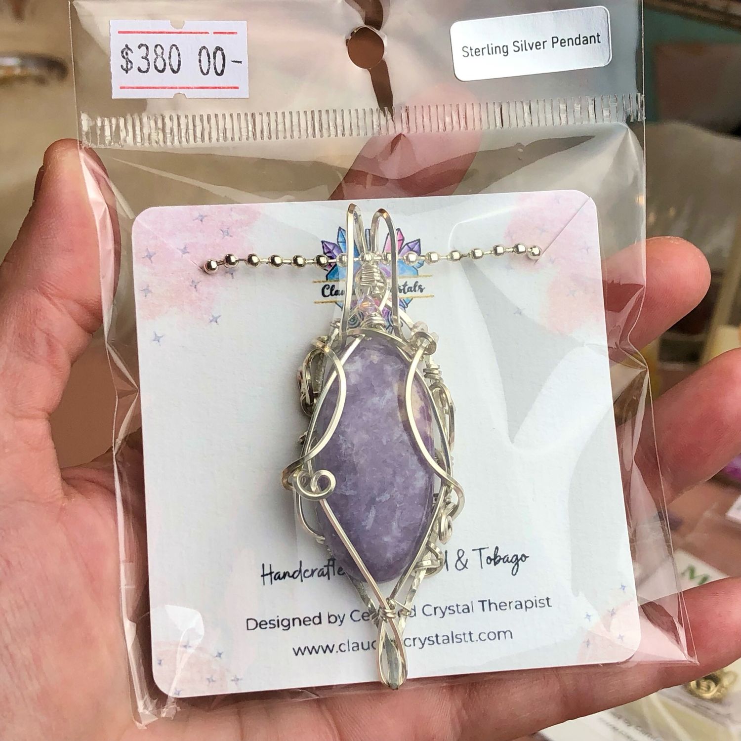 LEPIDOLITE - Sterling Silver - Gemstone Crystal Therapy Pendant