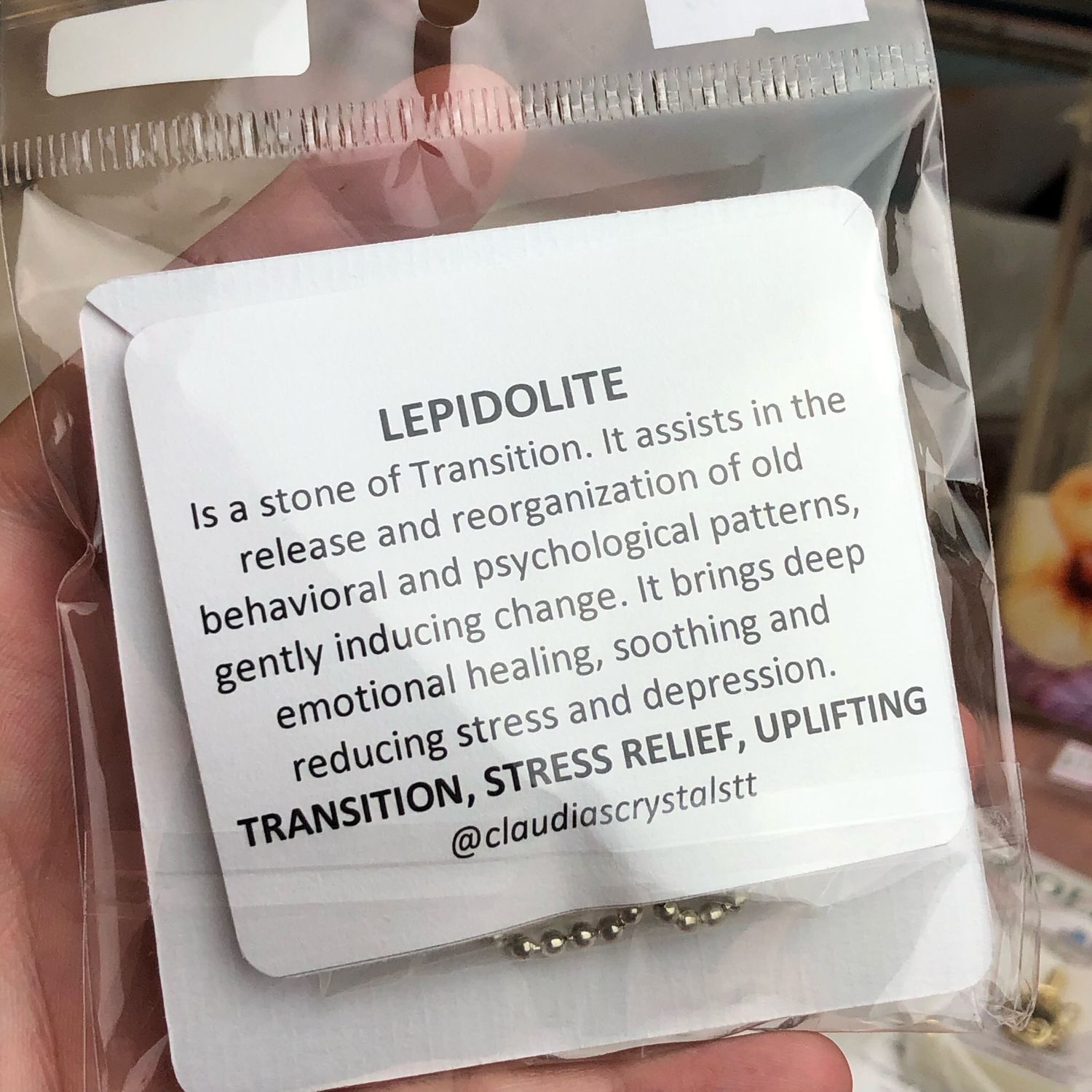 LEPIDOLITE - Sterling Silver - Gemstone Crystal Therapy Pendant