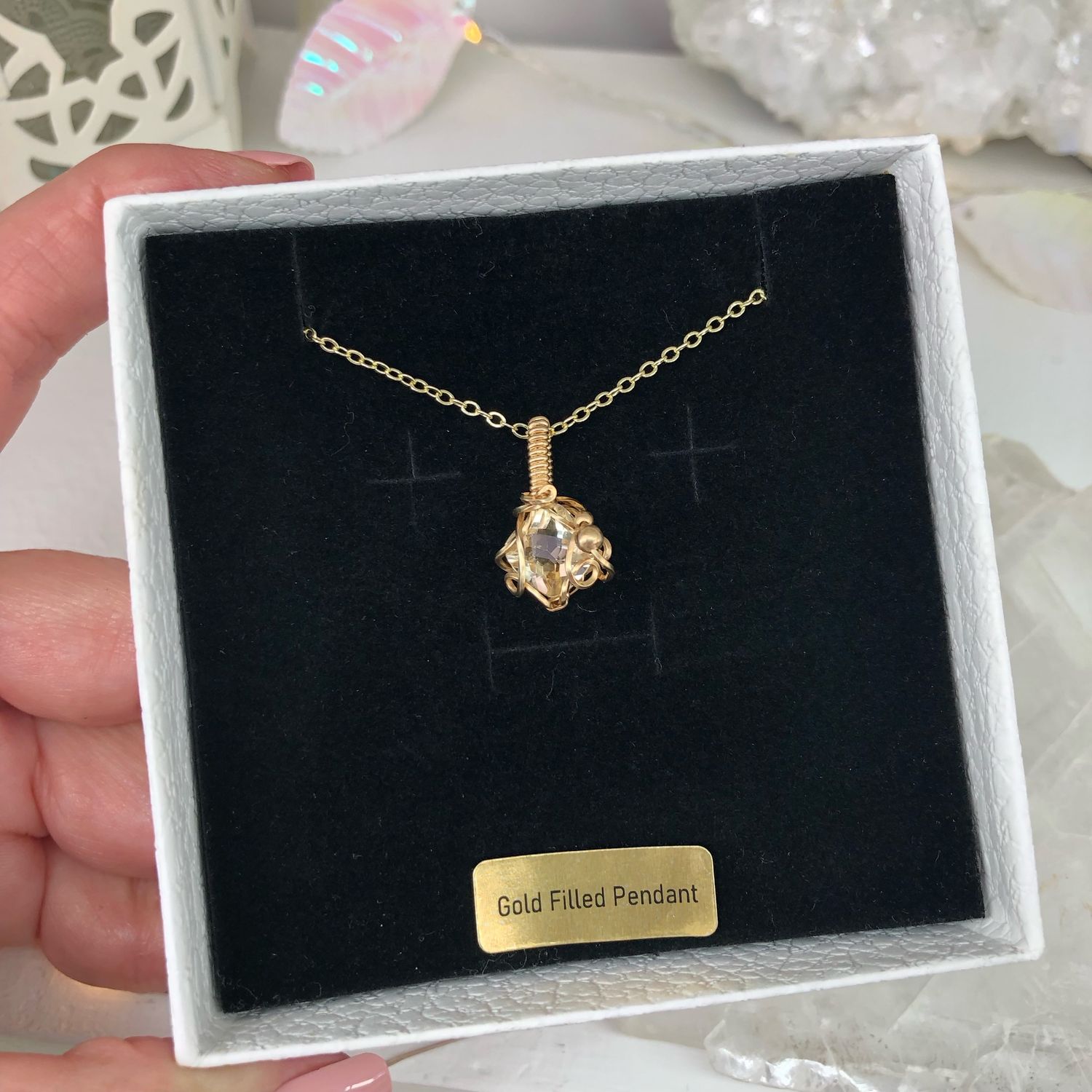 CITRINE - Gem Quality - 14k Gold Filled - Gemstone Crystal Therapy Pendant