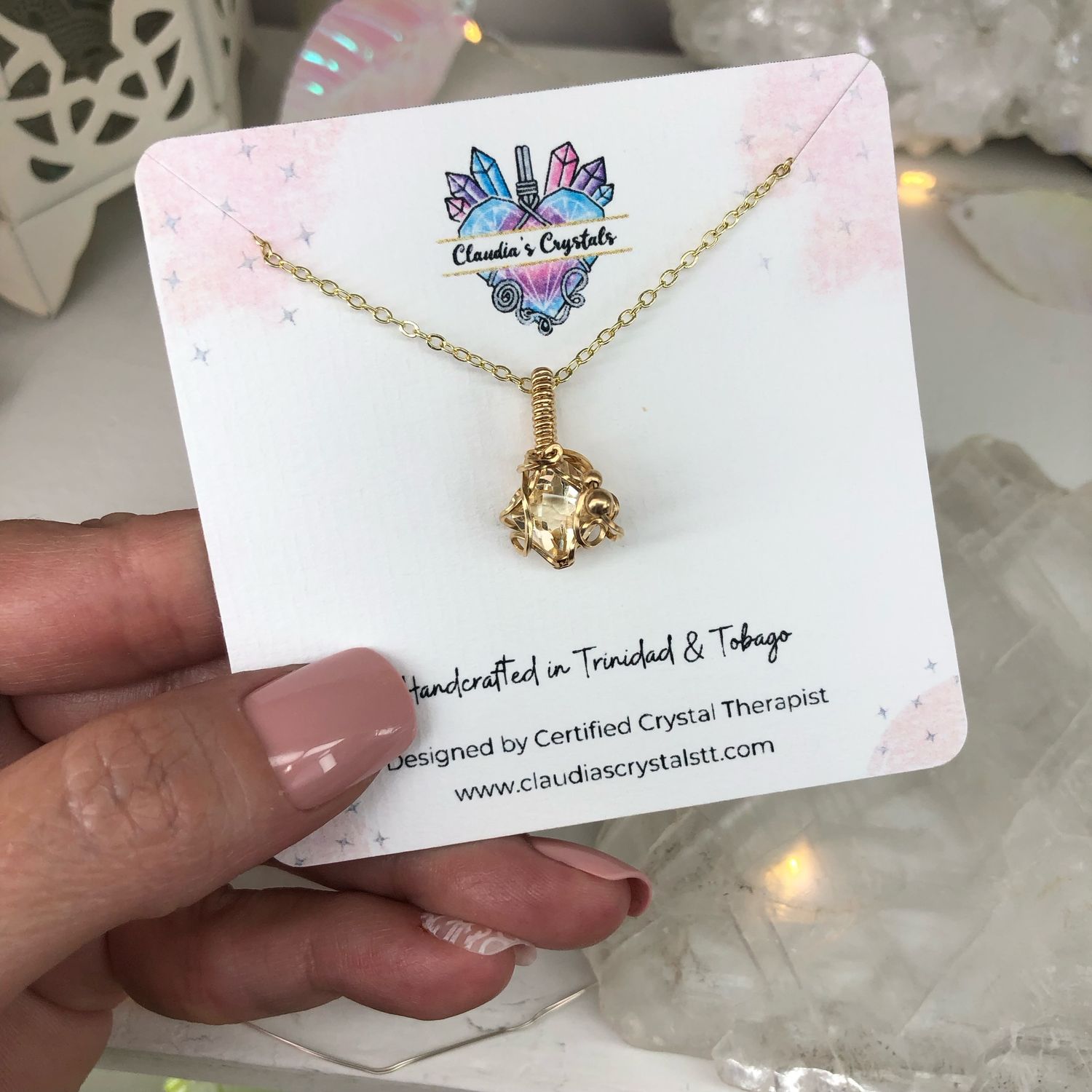 CITRINE - Gem Quality - 14k Gold Filled - Gemstone Crystal Therapy Pendant