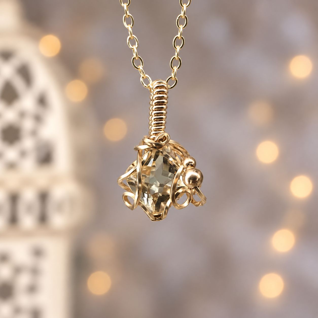 CITRINE - Gem Quality - 14k Gold Filled - Gemstone Crystal Therapy Pendant
