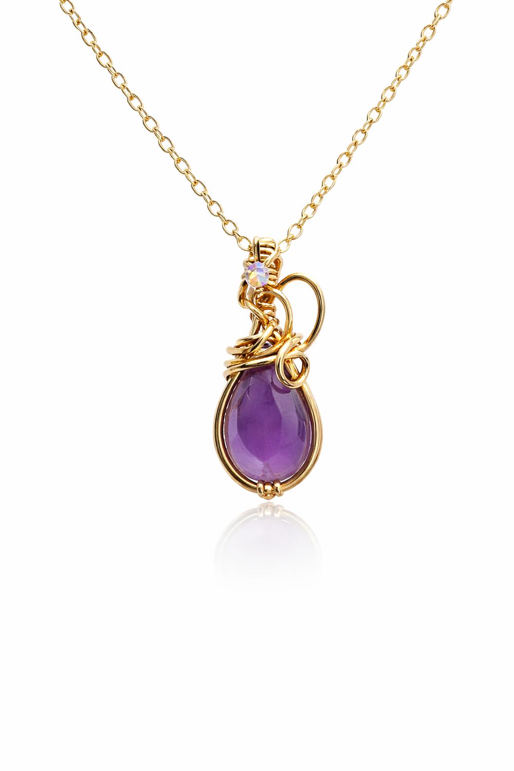 AMETHYST - 14k Gold Filled - Gemstone Crystal Therapy Pendant AMETHYST - 14k Gold Filled - Gemstone Crystal Therapy Pendant