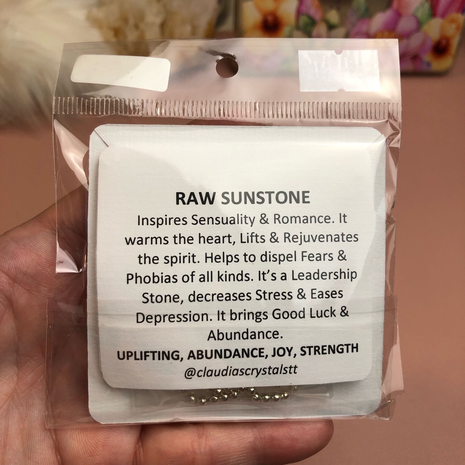 SUNSTONE (Raw) - Sterling Silver - Gemstone Crystal Therapy Pendant