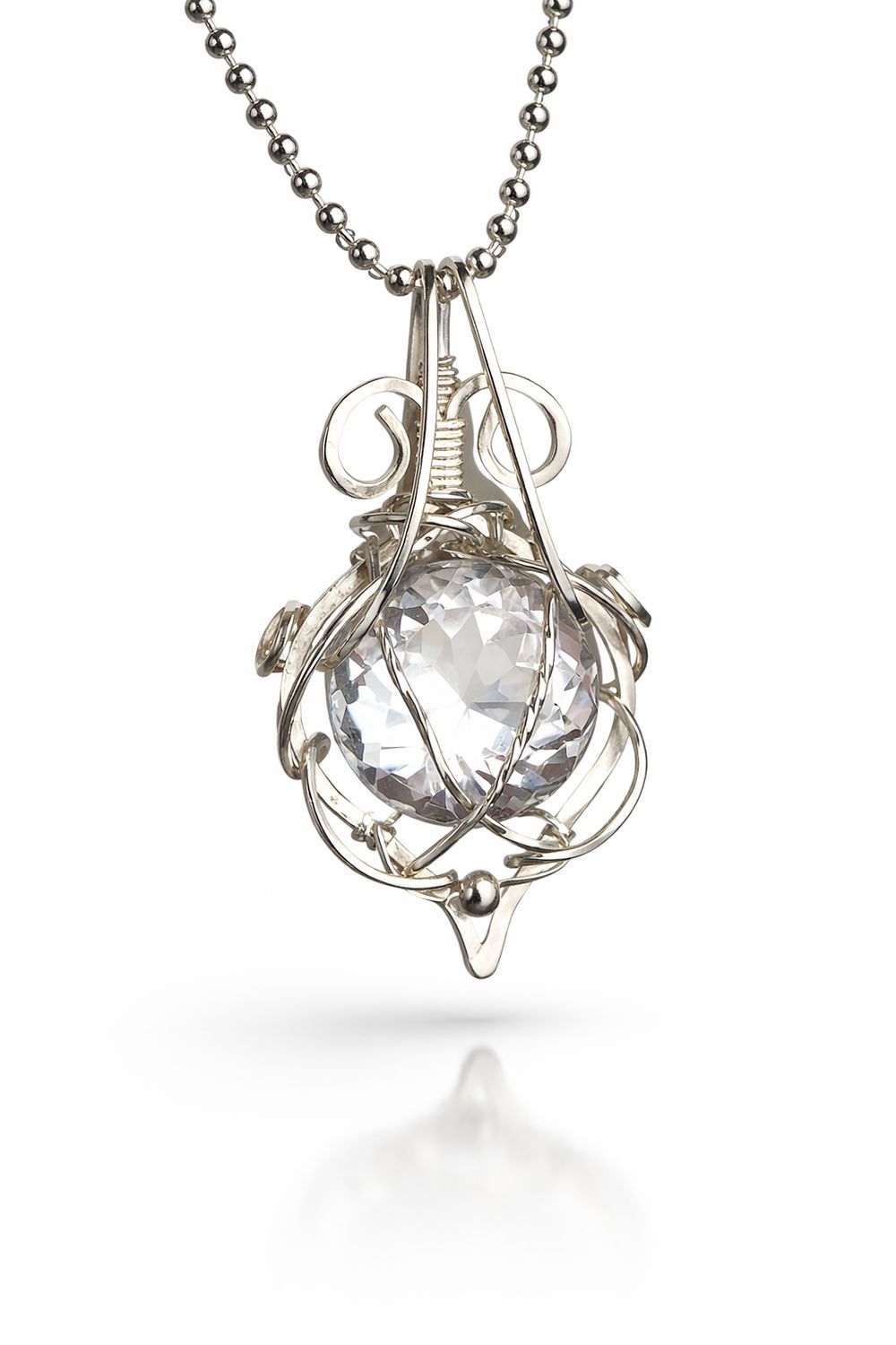 GEM QUALITY CLEAR QUARTZ - Sterling Silver - Gemstone Crystal Therapy Pendant GEM QUALITY CLEAR QUARTZ - Sterling Silver - Gemstone Crystal Therapy Pendant