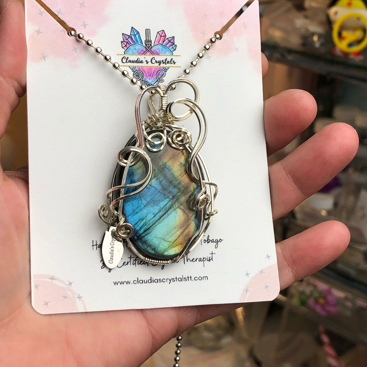 LABRADORITE - Sterling Silver - Gemstone Crystal Therapy Pendant