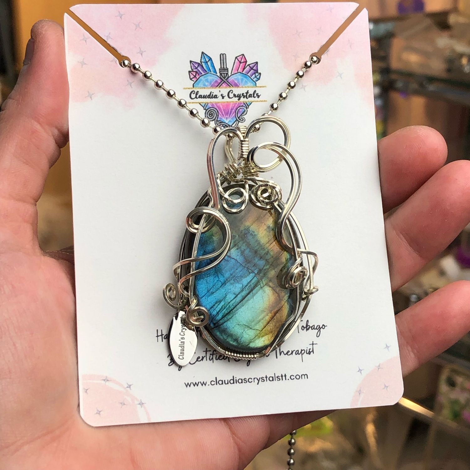 LABRADORITE - Sterling Silver - Gemstone Crystal Therapy Pendant