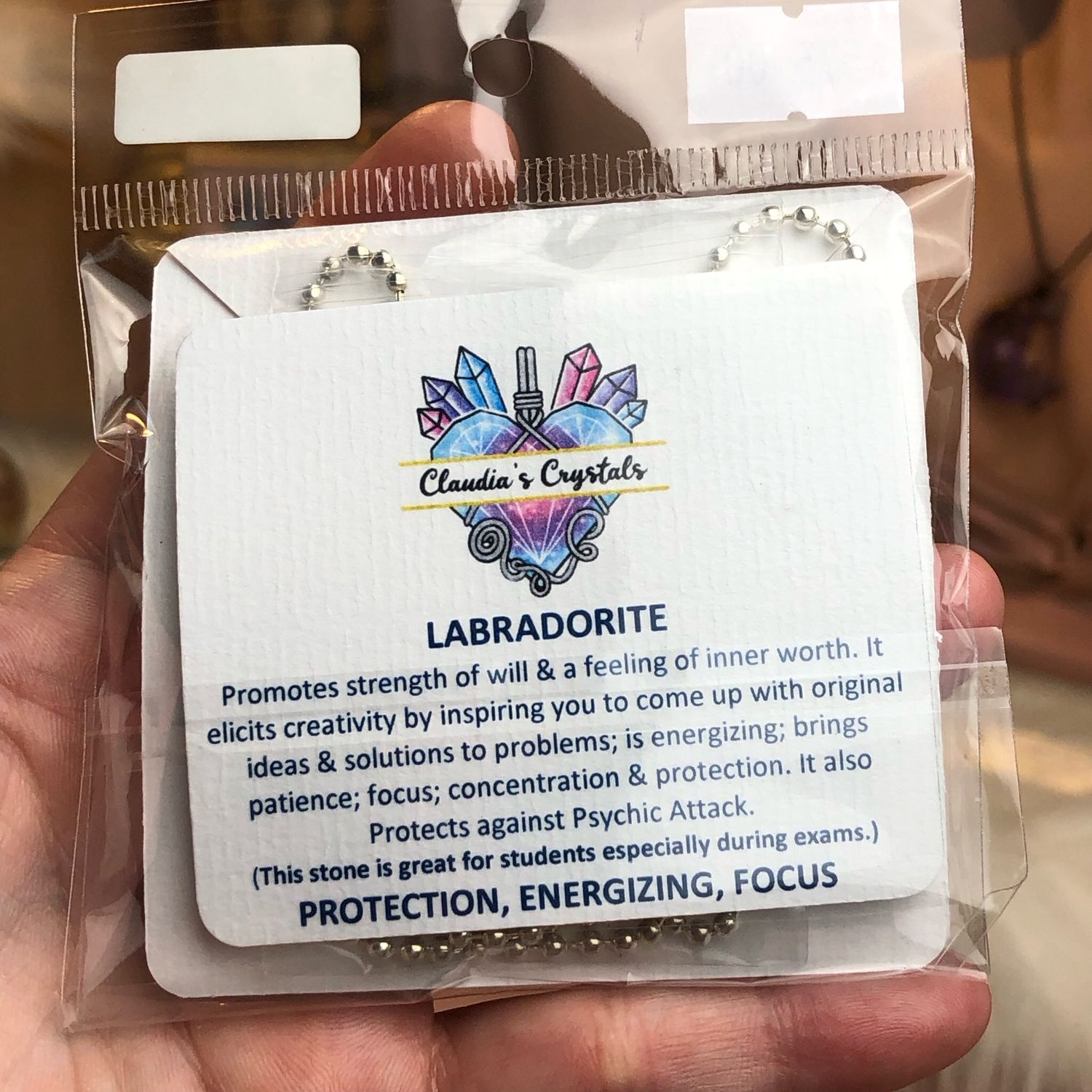 LABRADORITE - Sterling Silver - Gemstone Crystal Therapy Pendant