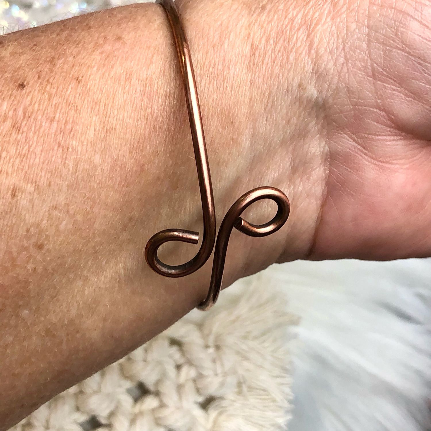 NEEDLE JASPER - Gemstone Adjustable Copper Bangle