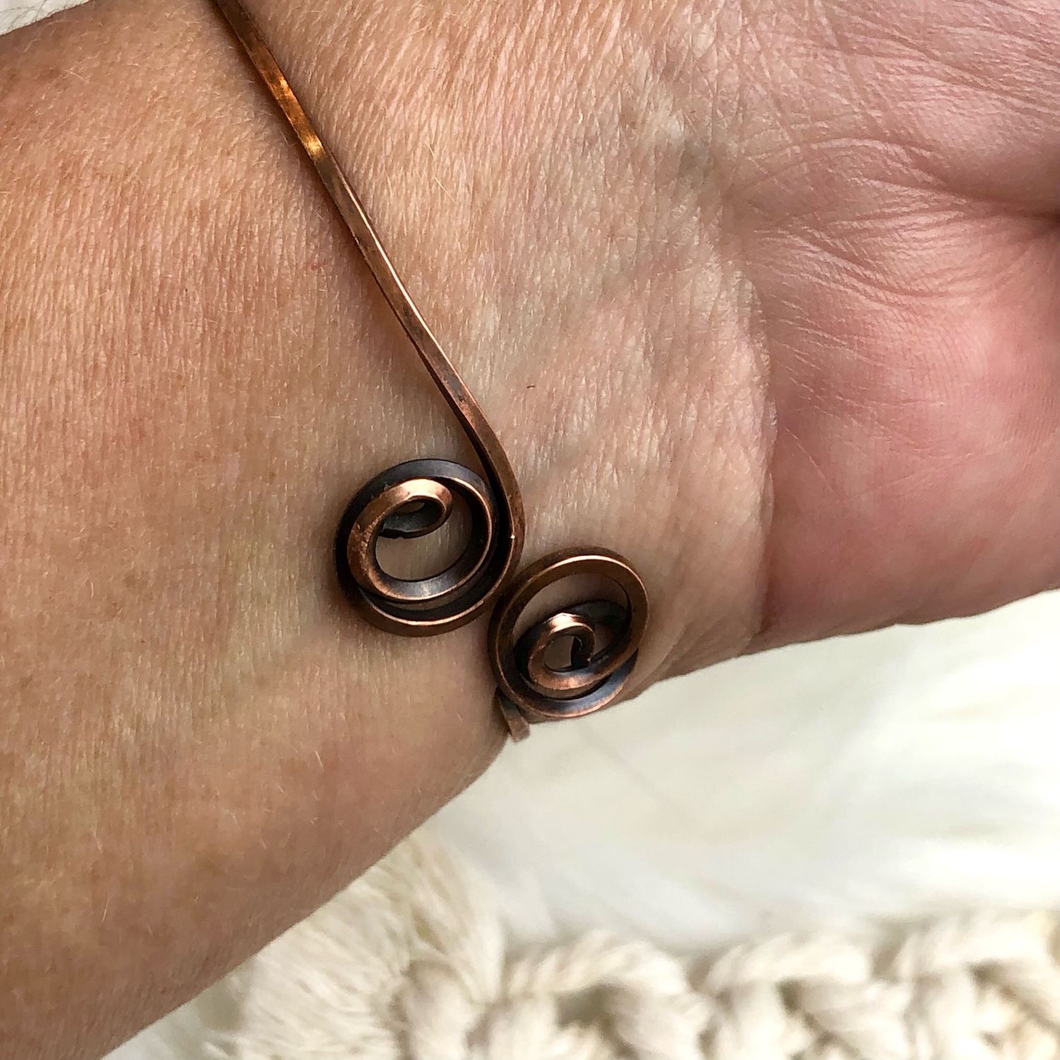 ABALONE SHELL - Adjustable Copper Bangle