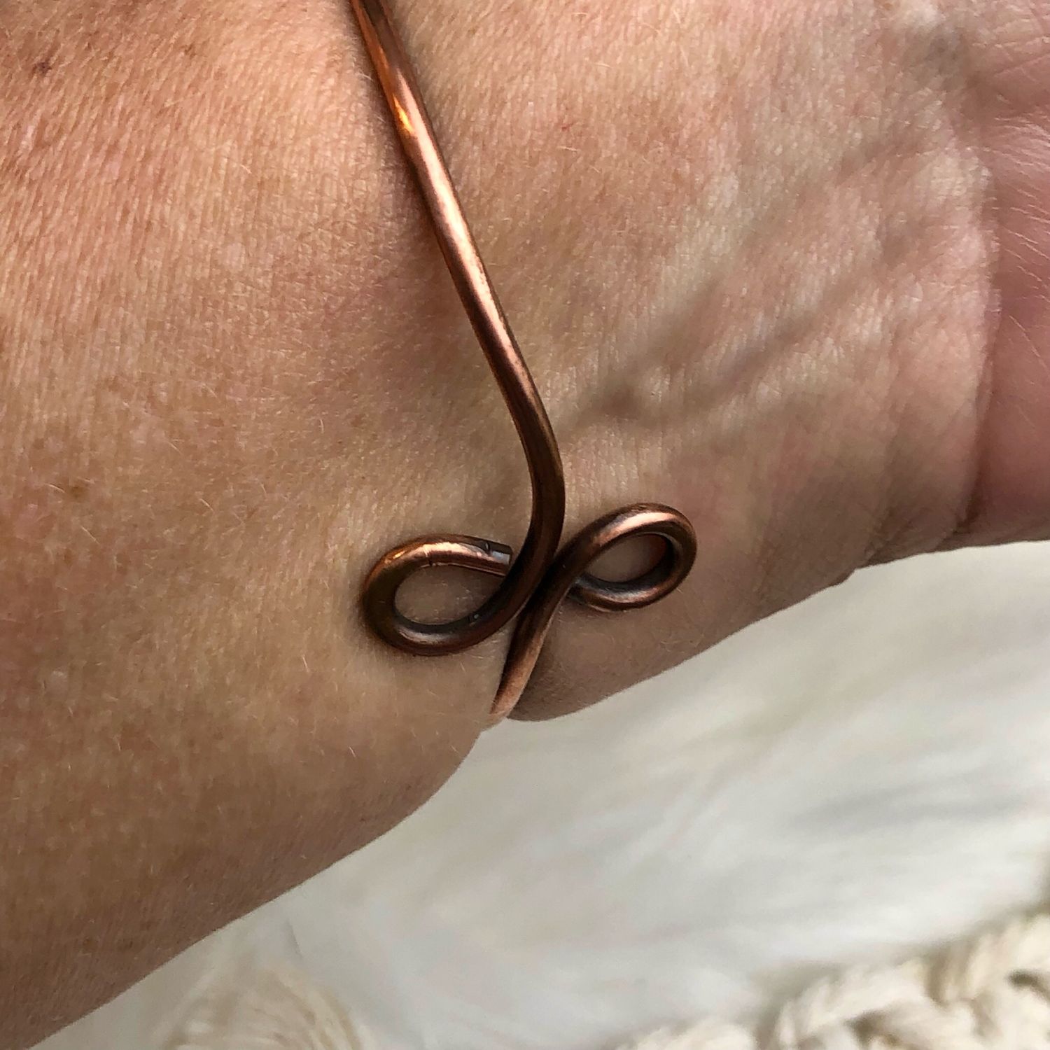 RUBY FUSHITE - Gemstone Adjustable Copper Bangle