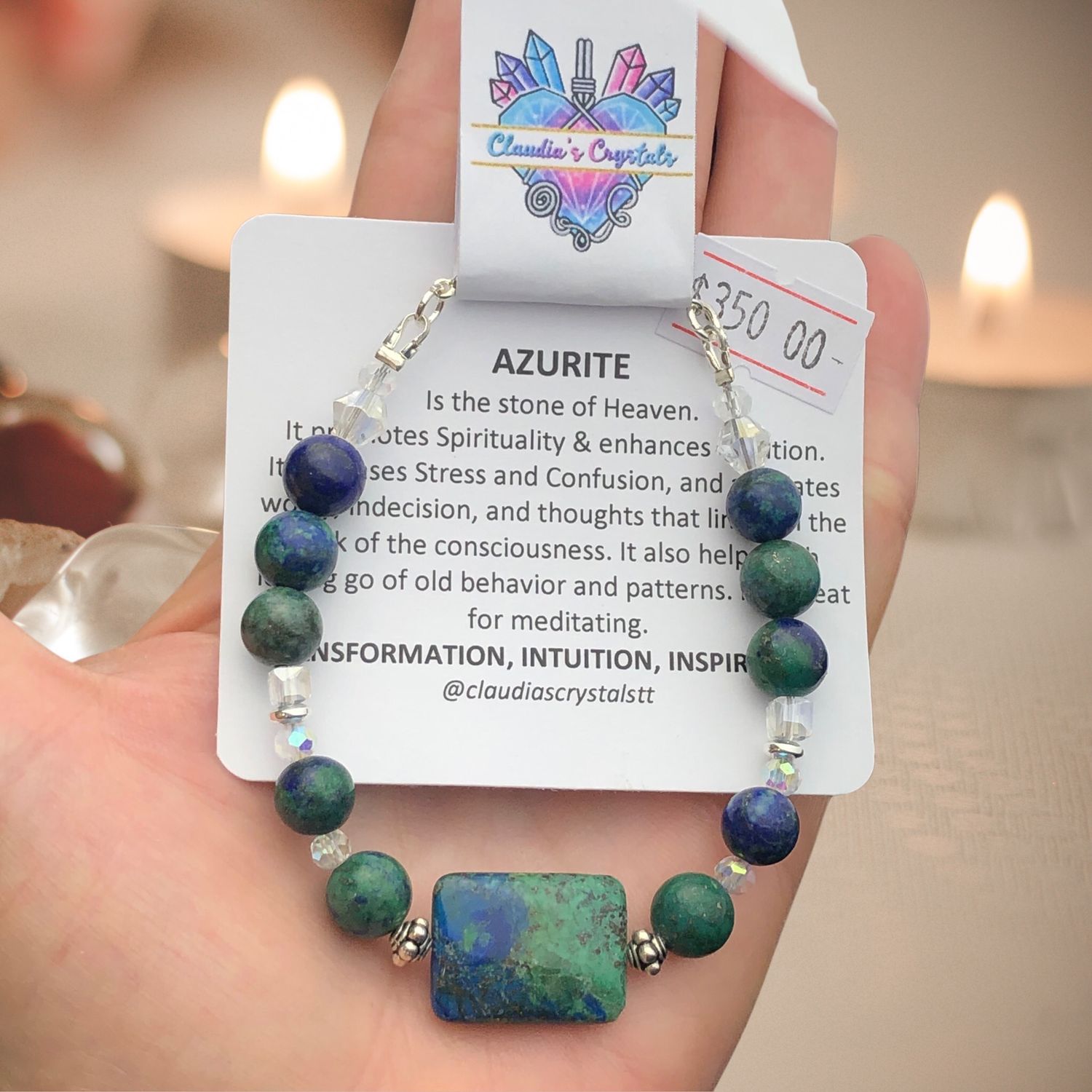 AZURITE - Gemstone Adjustable Bracelet