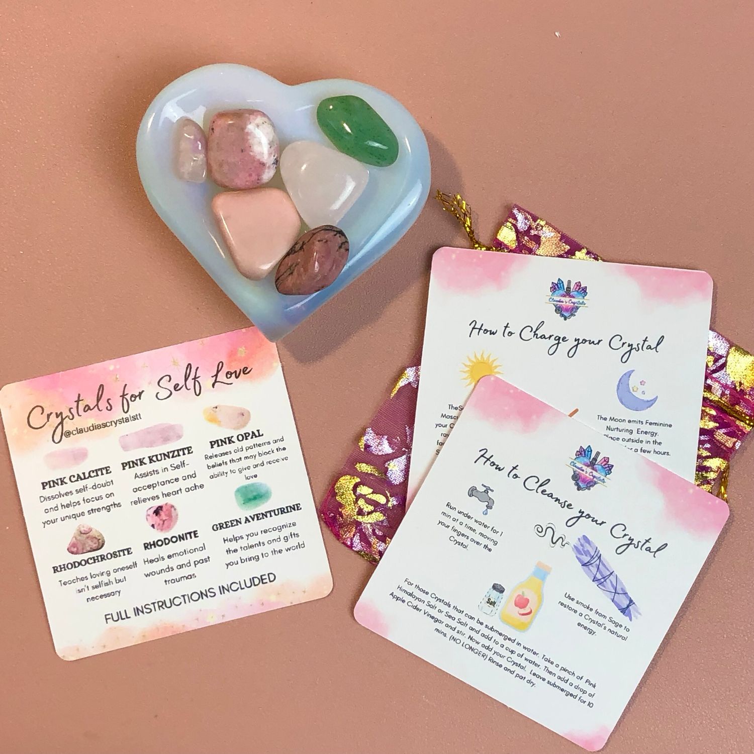 Crystals for Self Love - Crystal Therapy Kit