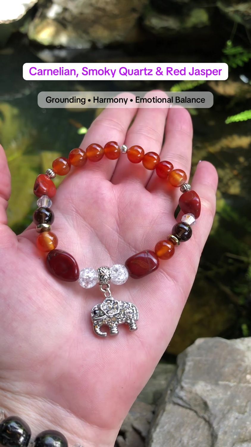 GROUNDING &amp; HARMONY - Crystal Therapy Bracelet – Stretch 7.5”