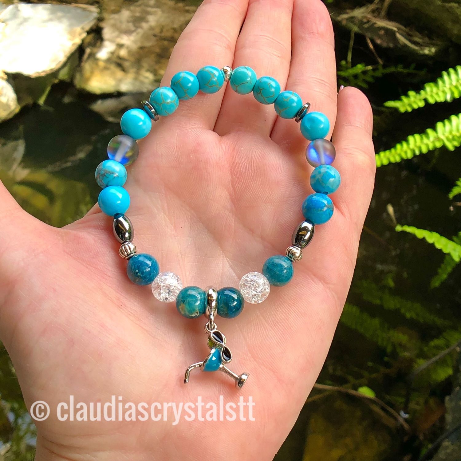 SELF TRUTH &amp; CREATIVITY - Crystal Therapy Bracelet – Stretch 7.5”