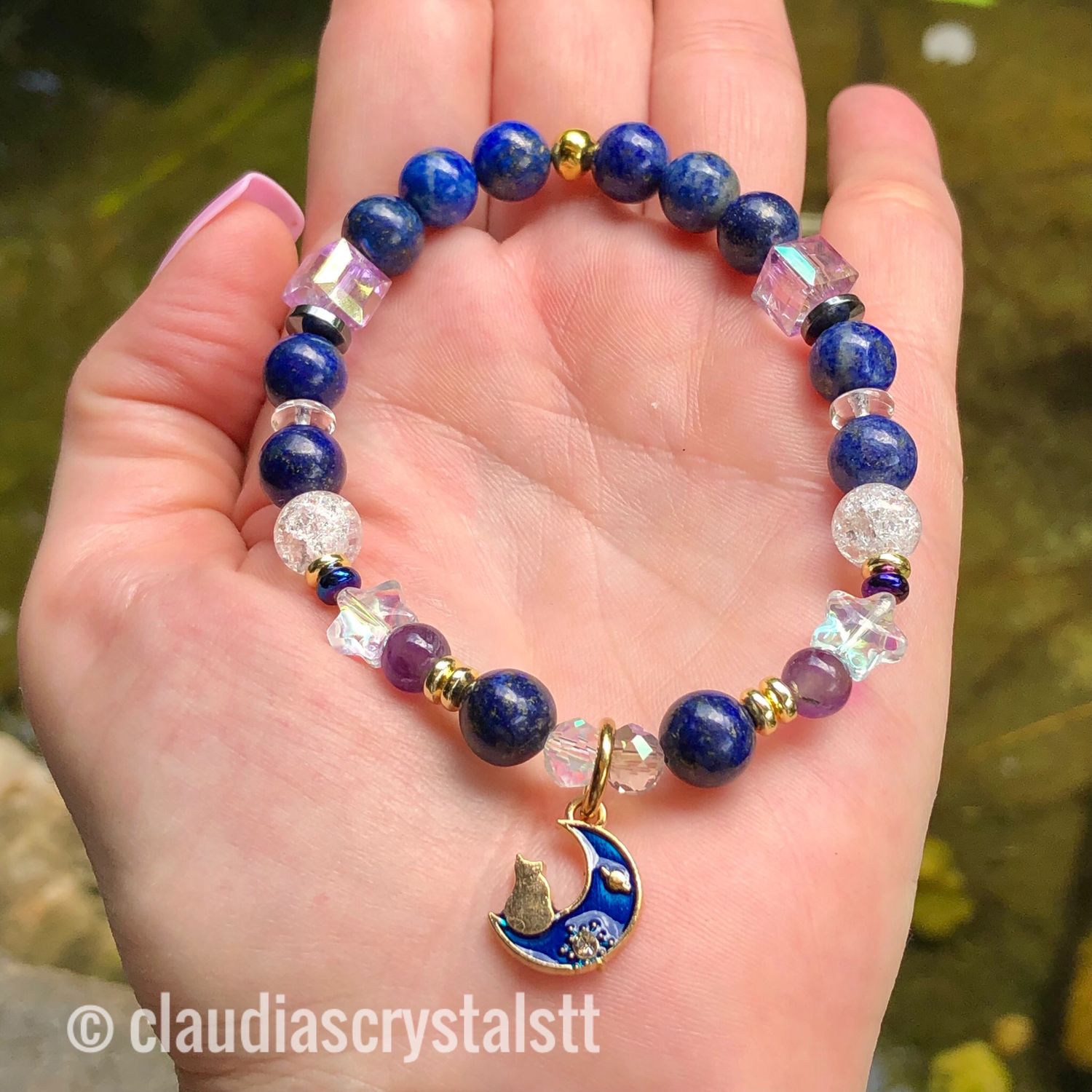 INTUITION &amp; WISDOM - Crystal Therapy Bracelet – Stretch  7.5”