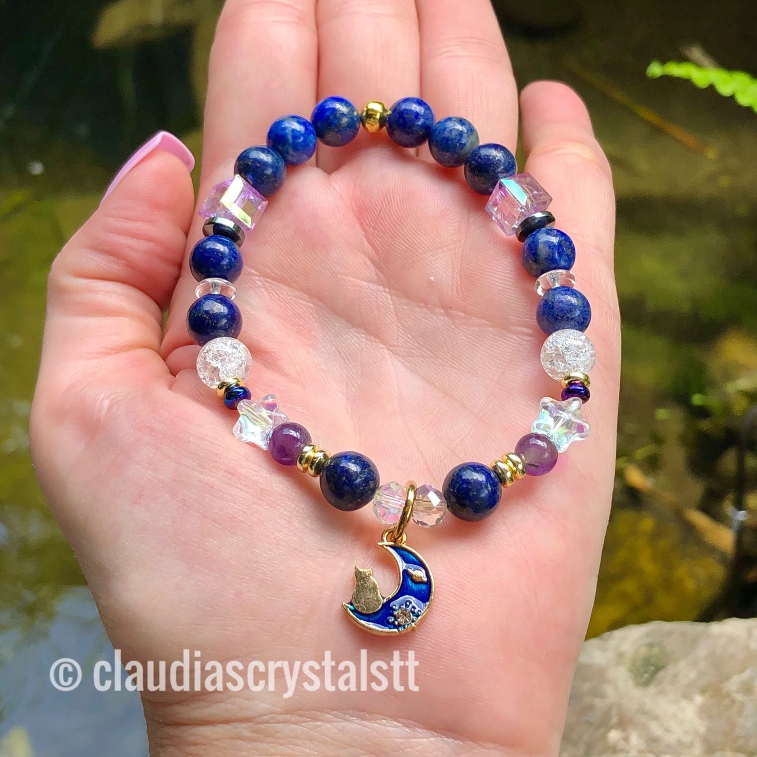 INTUITION &amp; WISDOM - Crystal Therapy Bracelet – Stretch  7.5”