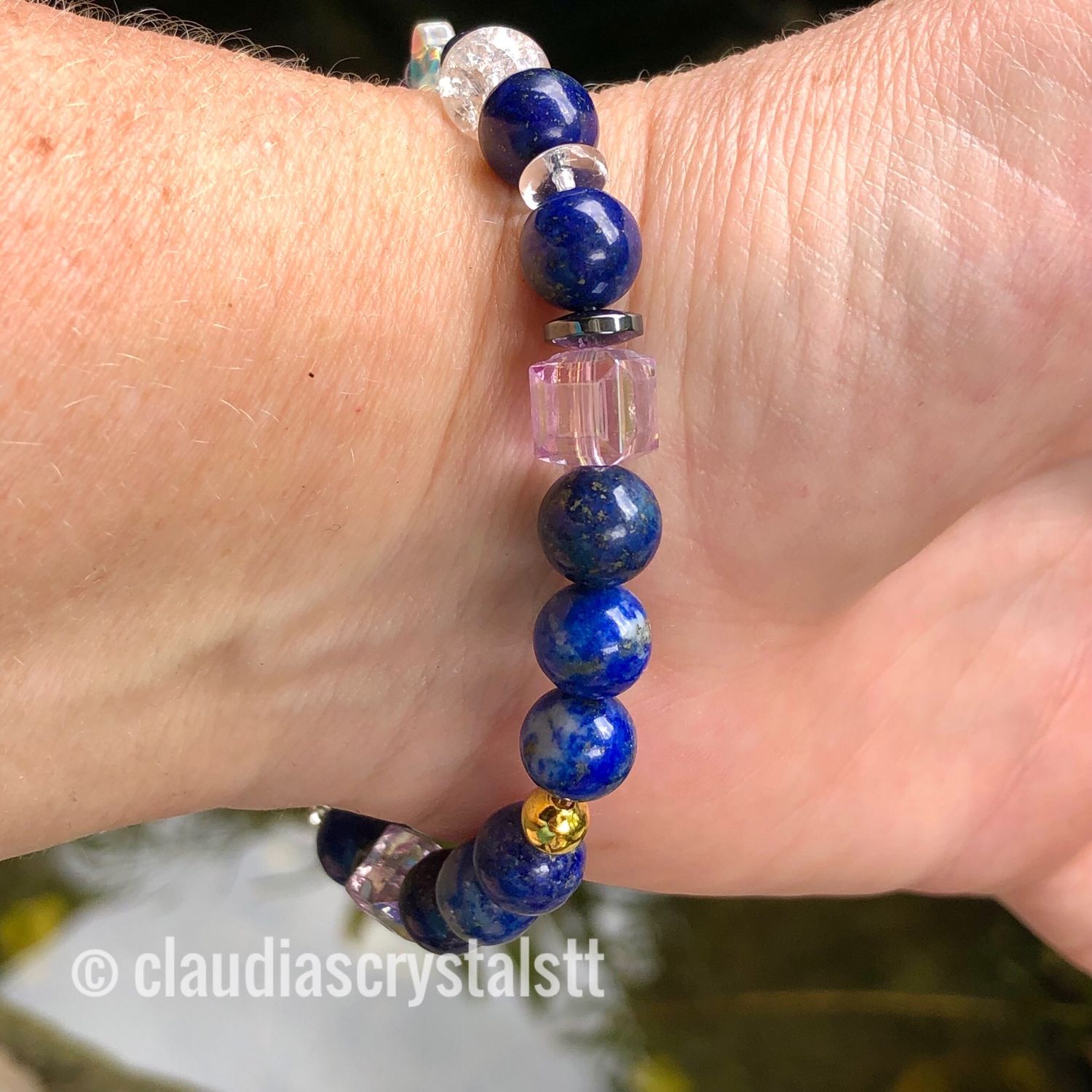 INTUITION &amp; WISDOM - Crystal Therapy Bracelet – Stretch  7.5”