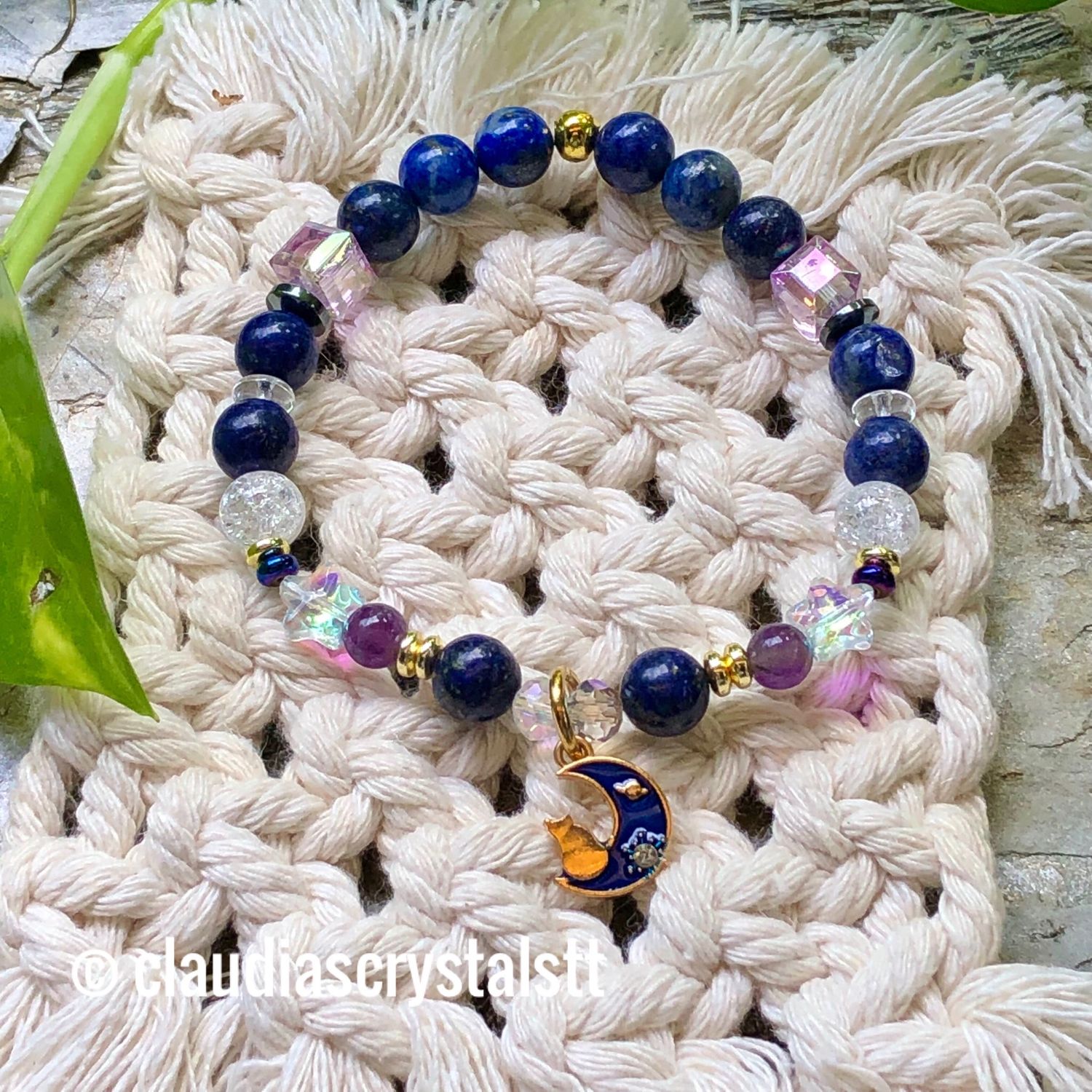 INTUITION &amp; WISDOM - Crystal Therapy Bracelet – Stretch  7.5”