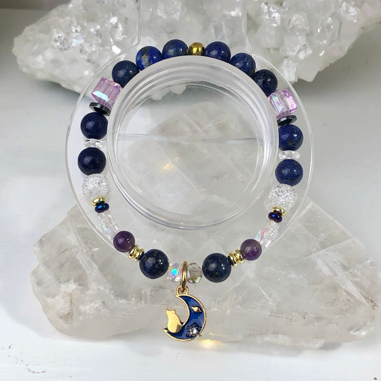 INTUITION &amp; WISDOM - Crystal Therapy Bracelet – Stretch  7.5”