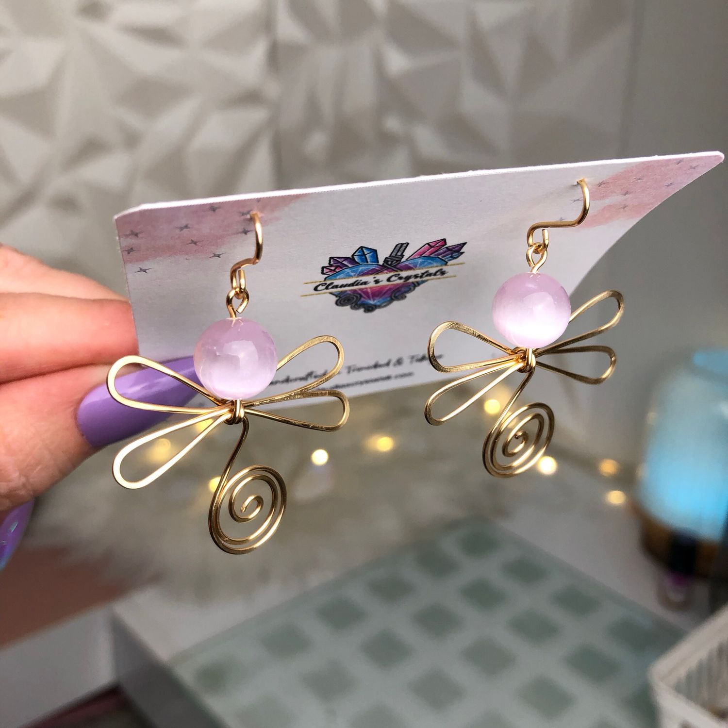 PINK SELENITE - Crystal Therapy Earrings