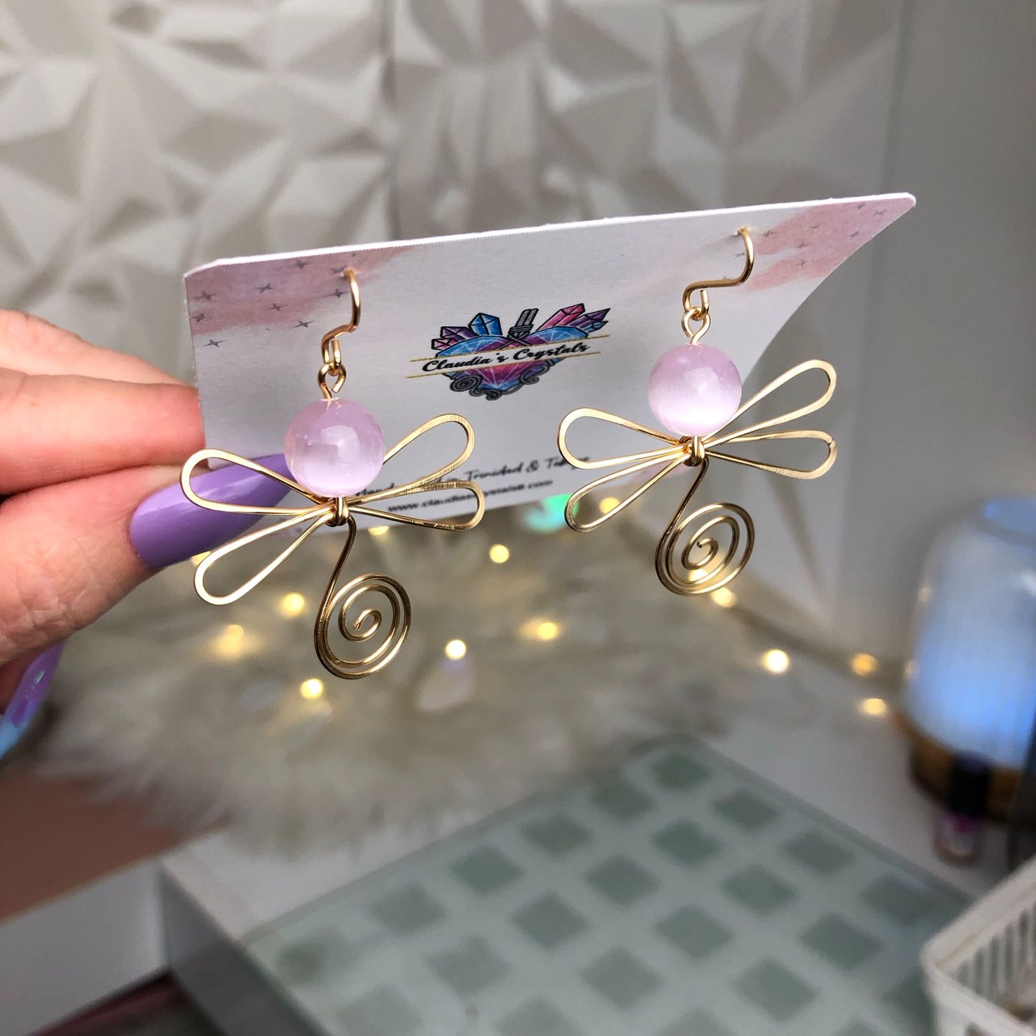 PINK SELENITE - Crystal Therapy Earrings